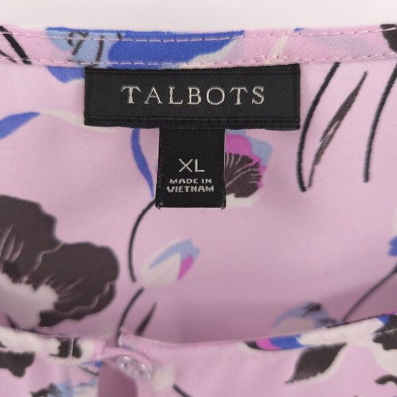 Talbots floral popover tunic top womens Size XL purple 3/4 sleeve - Picture 5 of 8